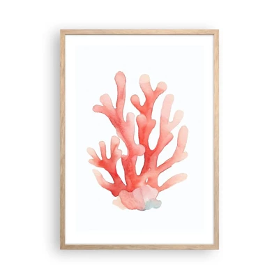Plakát v rámu světlý dub - Korálový korál - 50x70 cm
