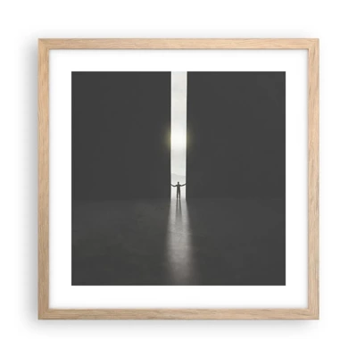Plakát v rámu světlý dub - Krok ke světlé budoucnosti - 40x40 cm
