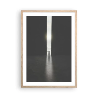 Plakát v rámu světlý dub - Krok ke světlé budoucnosti - 50x70 cm