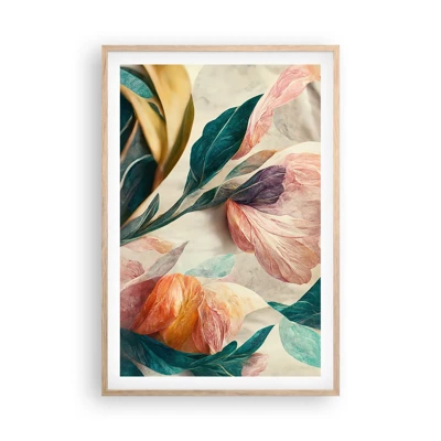 Plakát v rámu světlý dub - Květiny jižních ostrovů - 61x91 cm