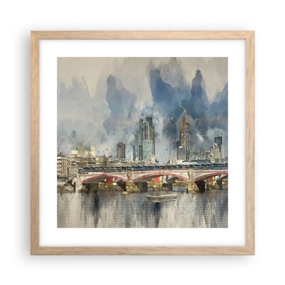 Plakát v rámu světlý dub - Londýn v celé své kráse - 40x40 cm