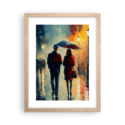 Plakát v rámu světlý dub - Městská love story - 30x40 cm