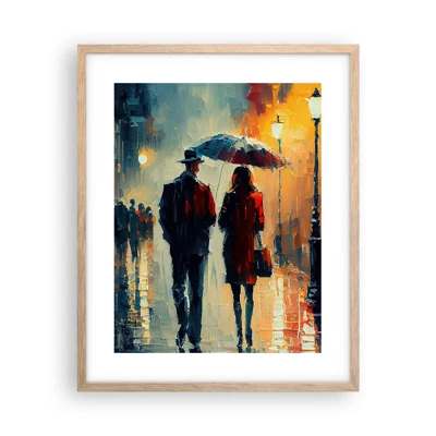 Plakát v rámu světlý dub - Městská love story - 40x50 cm