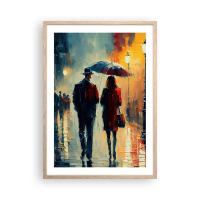 Plakát v rámu světlý dub - Městská love story - 50x70 cm