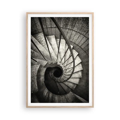 Plakát v rámu světlý dub - Nahoru po schodech, dolů po schodech - 70x100 cm