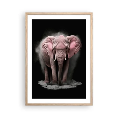 Plakát v rámu světlý dub - Nemysli na růžového slona! - 50x70 cm