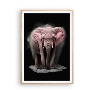 Plakát v rámu světlý dub - Nemysli na růžového slona! - 70x100 cm