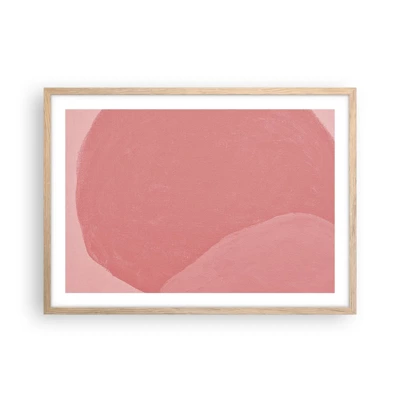 Plakát v rámu světlý dub - Organická kompozice v růžové - 70x50 cm