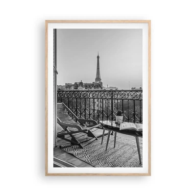 Plakát v rámu světlý dub - Pařížské odpoledne - 61x91 cm