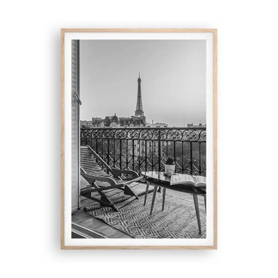 Plakát v rámu světlý dub - Pařížské odpoledne - 70x100 cm