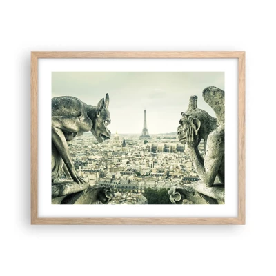 Plakát v rámu světlý dub - Pařížské povídání - 50x40 cm