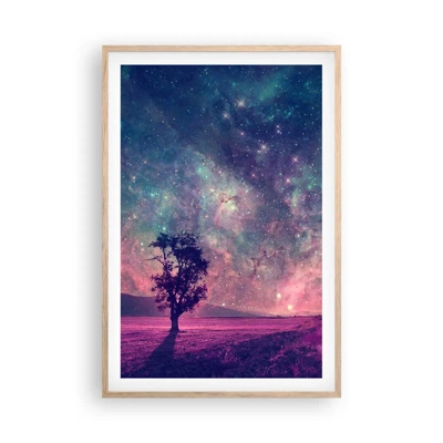 Plakát v rámu světlý dub - Pod magickou oblohou - 61x91 cm
