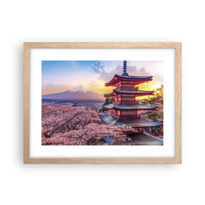 Plakát v rámu světlý dub - Podstata japonského ducha - 40x30 cm