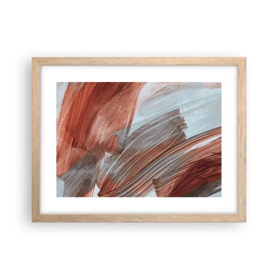 Plakát v rámu světlý dub - Podzimní větrná abstrakce - 40x30 cm