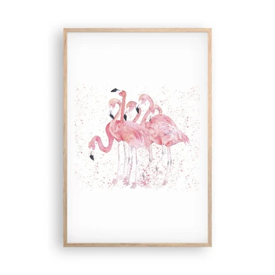 Plakát v rámu světlý dub - Růžový ansámbl - 61x91 cm