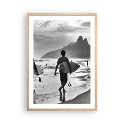 Plakát v rámu světlý dub - Samba na jednu vlnu - 50x70 cm