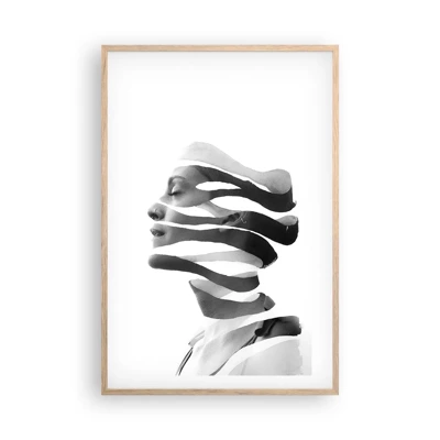 Plakát v rámu světlý dub - Surrealistický portrét - 61x91 cm