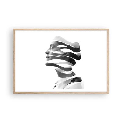 Plakát v rámu světlý dub - Surrealistický portrét - 91x61 cm