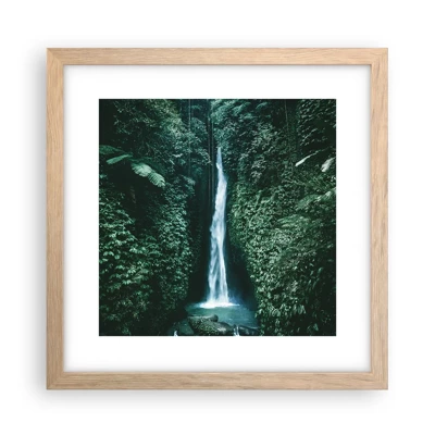 Plakát v rámu světlý dub - Tropický pramen - 30x30 cm