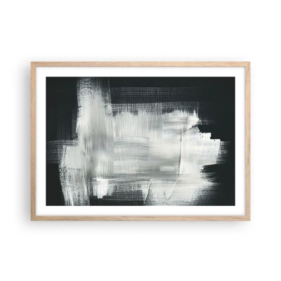 Plakát v rámu světlý dub - Utkané svisle a vodorovně - 70x50 cm