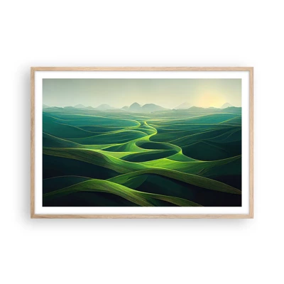 Plakát v rámu světlý dub - V zelených údolích - 91x61 cm