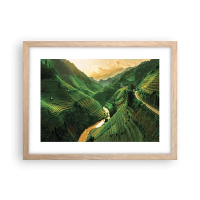 Plakát v rámu světlý dub - Vietnamské údolí - 40x30 cm