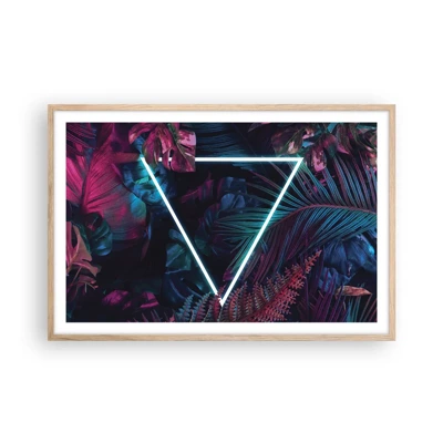 Plakát v rámu světlý dub - Zahrada v disco stylu - 91x61 cm