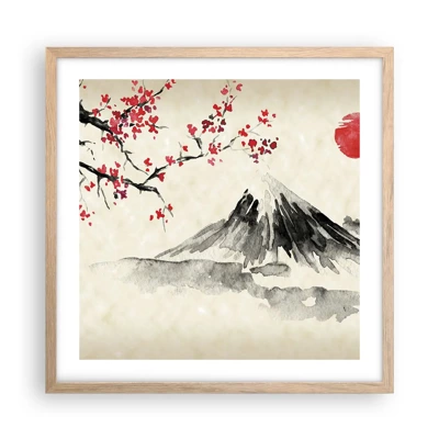 Plakát v rámu světlý dub - Zamilujte se do Japonska - 50x50 cm