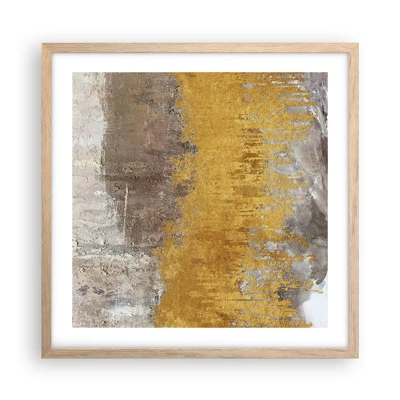 Plakát v rámu světlý dub - Zlatistý závan - 50x50 cm