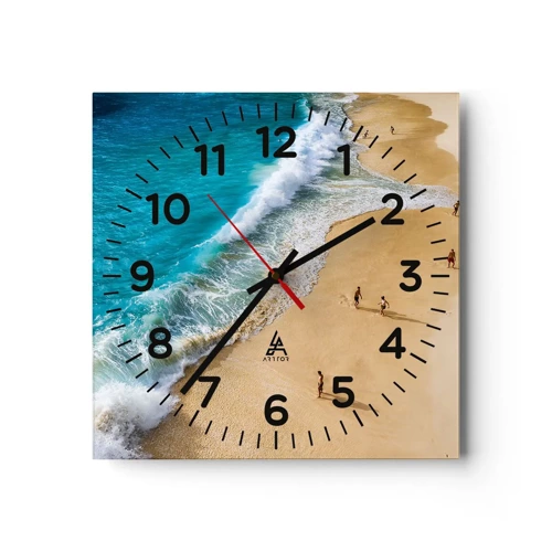 Nástěnné hodiny - A pak slunce, pláž… - 40x40 cm