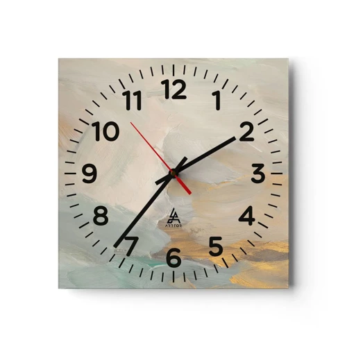 Nástěnné hodiny - Abstrakce – krajina něhy - 40x40 cm