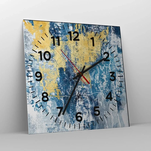 Nástěnné hodiny - Abstrakce s dobrou náladou - 30x30 cm