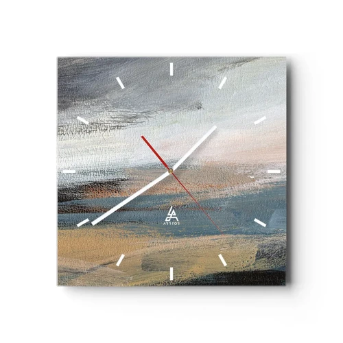 Nástěnné hodiny - Abstrakce: severní krajina - 30x30 cm