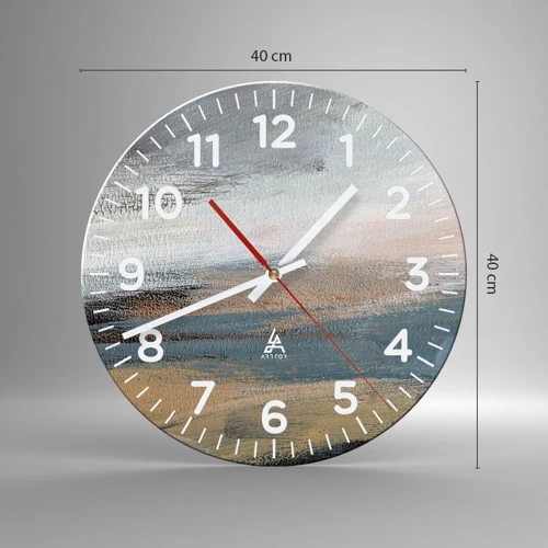 Nástěnné hodiny - Abstrakce: severní krajina - 40x40 cm