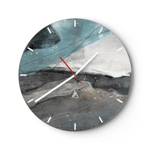 Nástěnné hodiny - Abstrakce: skály a led - 30x30 cm