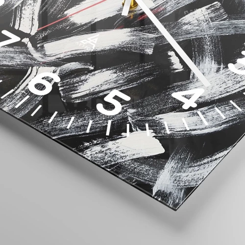 Nástěnné hodiny - Abstrakce v industriálním duchu - 30x30 cm