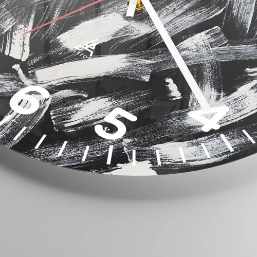 Nástěnné hodiny - Abstrakce v industriálním duchu - 30x30 cm