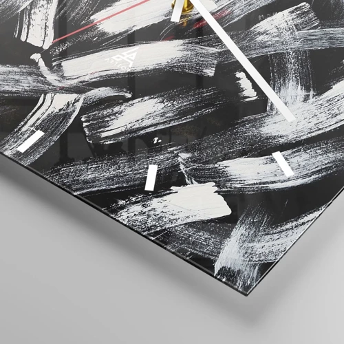 Nástěnné hodiny - Abstrakce v industriálním duchu - 40x40 cm
