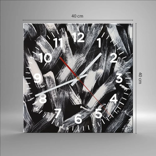 Nástěnné hodiny - Abstrakce v industriálním duchu - 40x40 cm