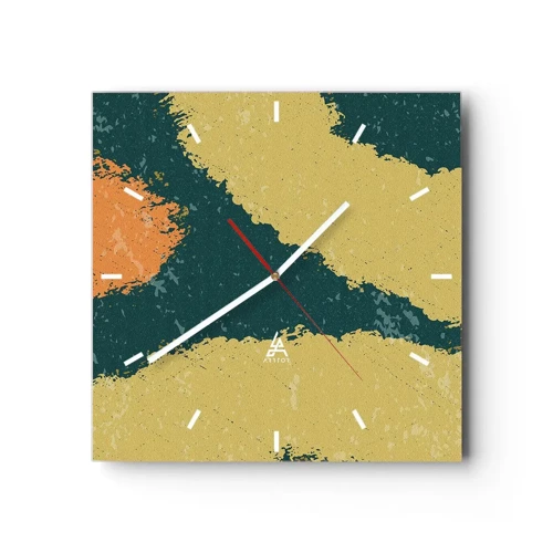Nástěnné hodiny - Abstrakce – zpomalený pohyb - 40x40 cm