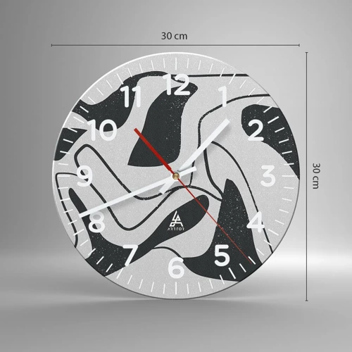 Nástěnné hodiny - Abstraktní hra v labyrintu - 30x30 cm