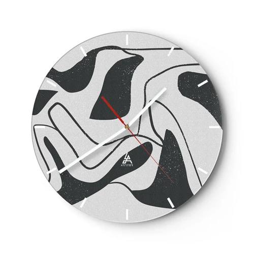 Nástěnné hodiny - Abstraktní hra v labyrintu - 40x40 cm