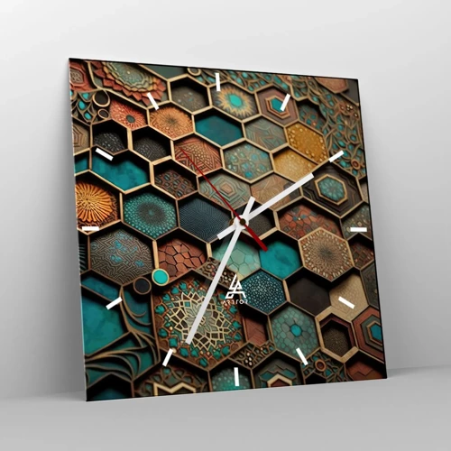Nástěnné hodiny - Arabské ornamenty – variace - 40x40 cm