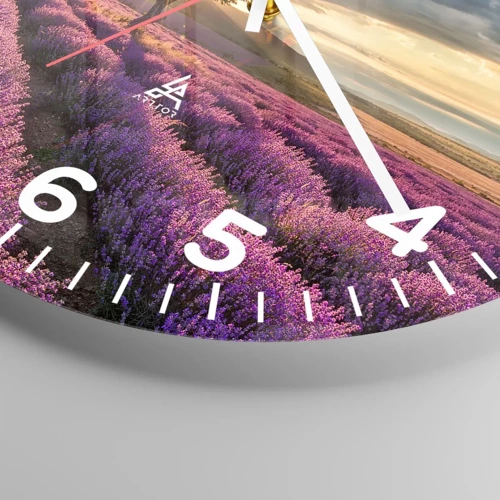 Nástěnné hodiny - Aroma v barvě lila - 30x30 cm