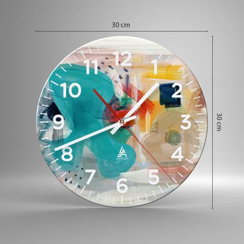Nástěnné hodiny - Barevná hra - 30x30 cm
