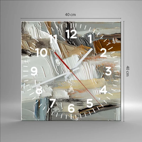 Nástěnné hodiny - Barevné nahromadění - 40x40 cm