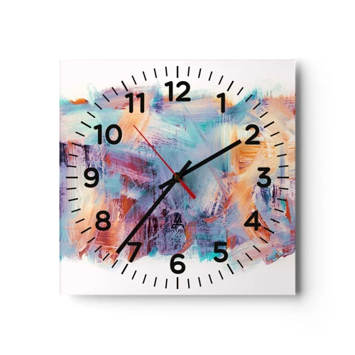 Nástěnné hodiny - Barevný nepořádek - 40x40 cm