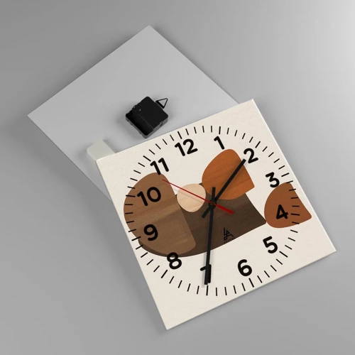 Nástěnné hodiny - Bronzová kompozice - 30x30 cm
