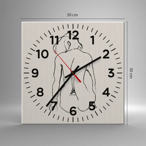 Nástěnné hodiny - Dívčí akt - 30x30 cm