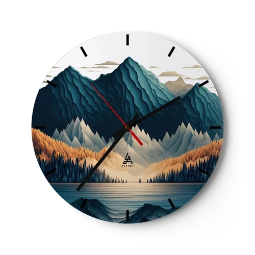 Nástěnné hodiny - Dokonalá horská krajina - 30x30 cm